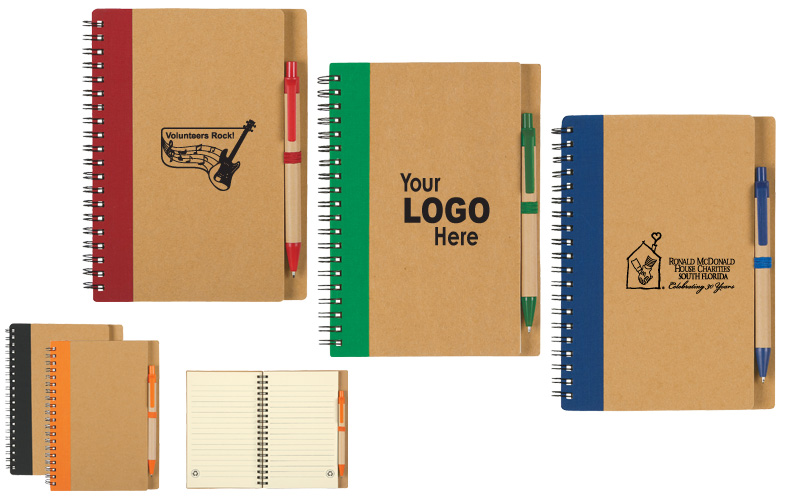 Eco-Inspired Spiral Notepad w/ Pen Eco-Inspired Spiral Notepad w/ Pen